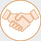 An icon containing two hands clasped together in a handshake