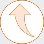 An icon containing an upward pointing arrow